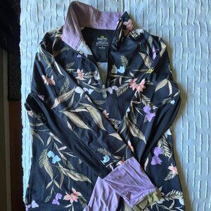 Kastel Denmark BLACK TROPICAL COLOR BLOCK MESH SunShirt